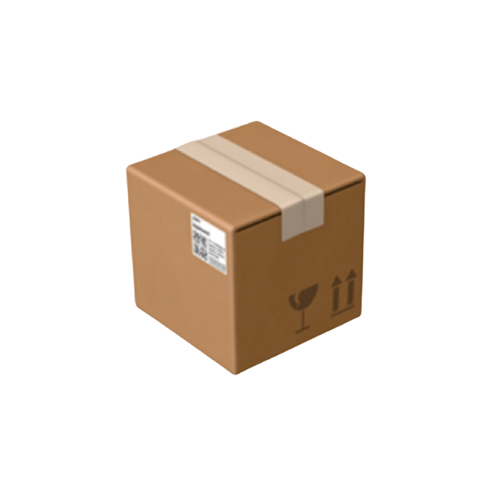 Brown shipping box ready for delivery, symbolizing secure and effective natural skincare products.