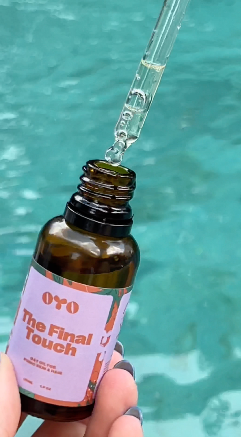 Dropper bottle of 'The Final Touch' skincare oil, perfect for sensitive skin and made with clean ingredients.