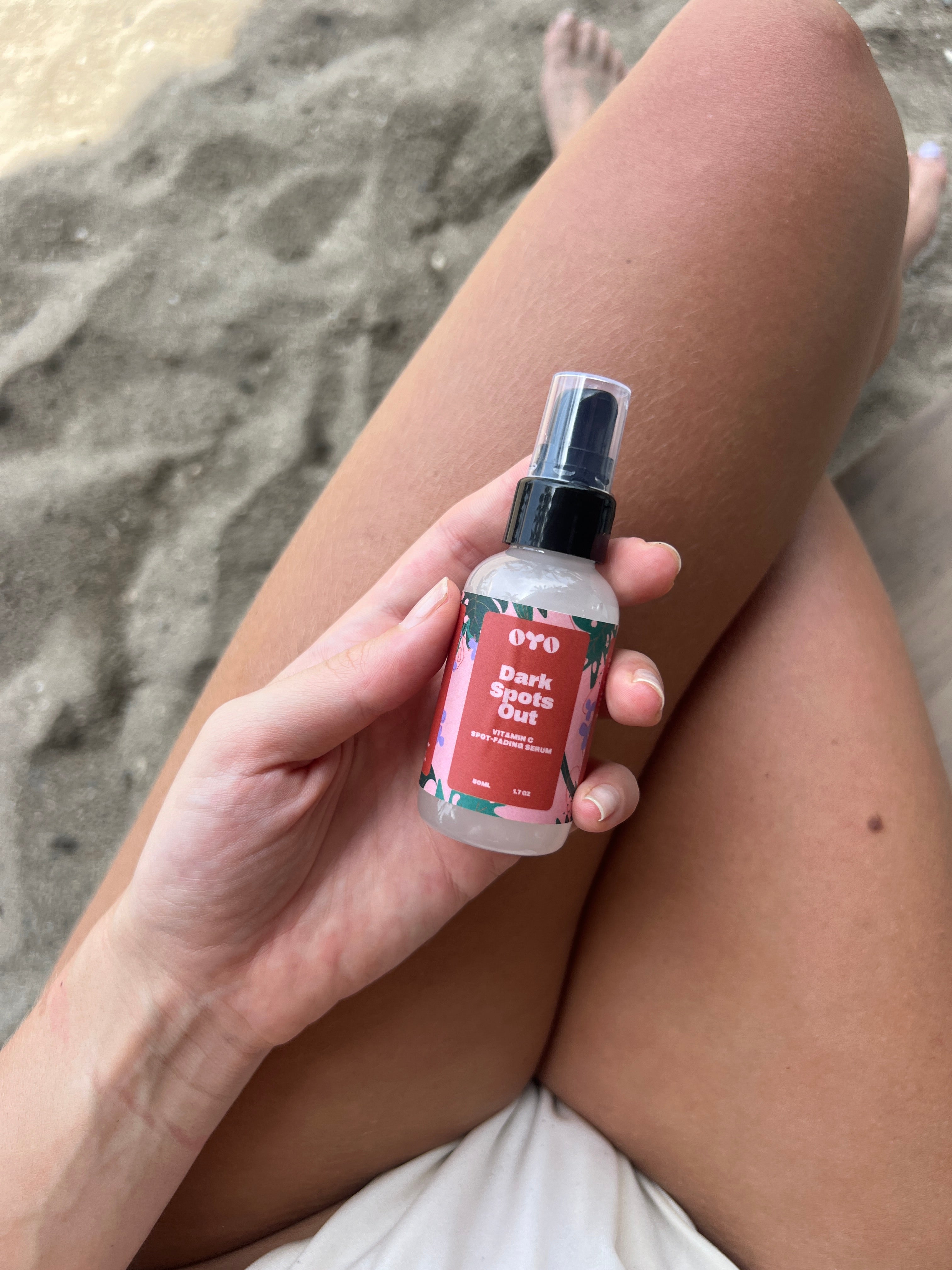 Natural skincare product for dark spots, promoting even skin tone and made with clean ingredients, safe for all skin types.